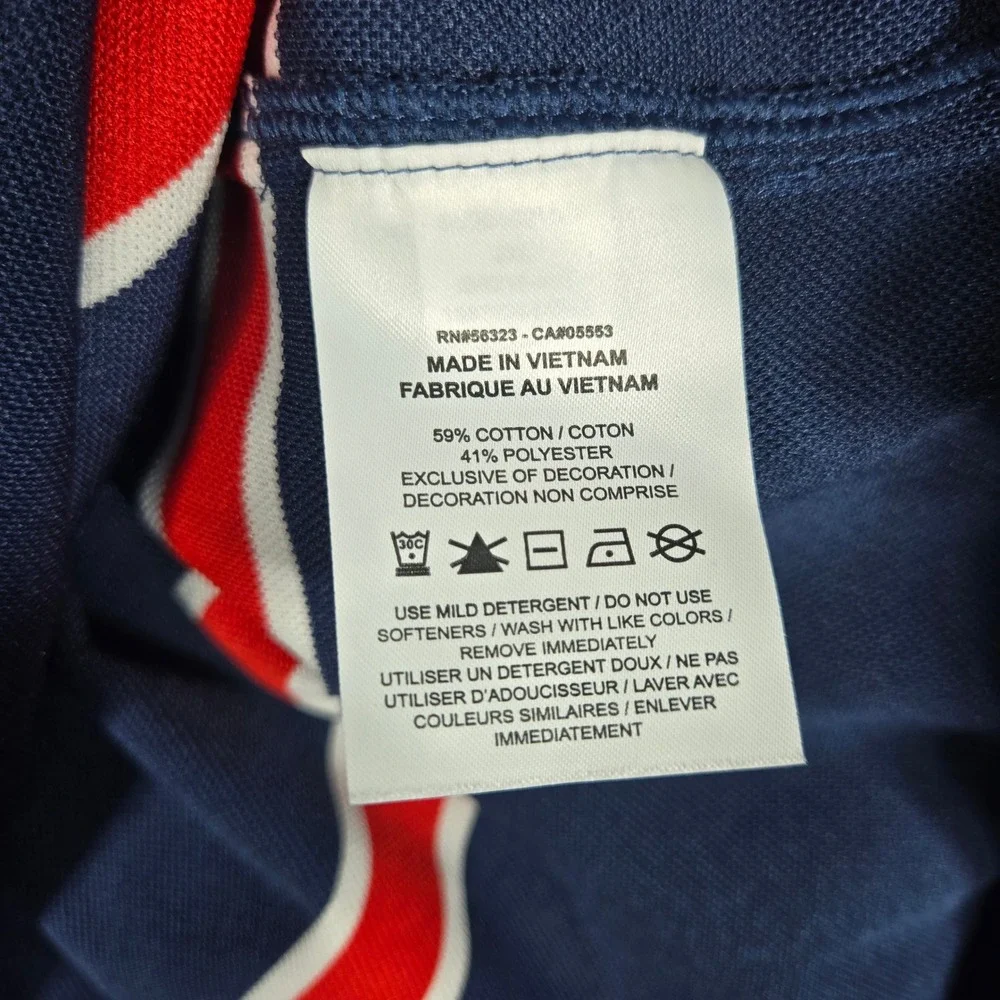Nike USMNT Polo Shirt Mens XXL Blue Striped USA Soccer Crest Dri-Fit Futbol